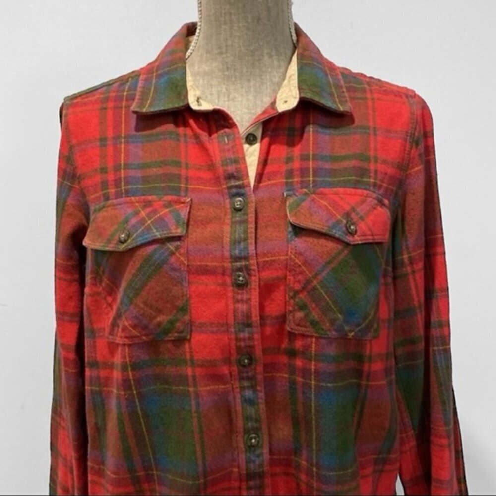 Roots red and green plaid button-down shirt Size Medium - Picture 3 of 16